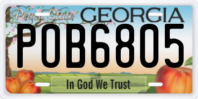 GA license plate POB6805