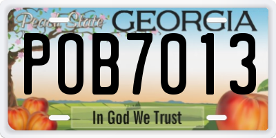 GA license plate POB7013