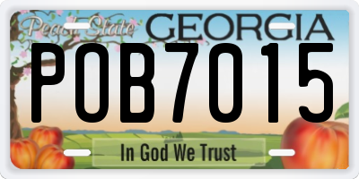 GA license plate POB7015