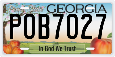 GA license plate POB7027