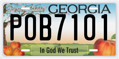 GA license plate POB7101
