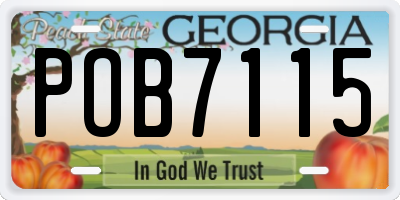 GA license plate POB7115