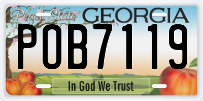 GA license plate POB7119
