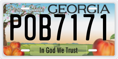 GA license plate POB7171