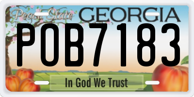 GA license plate POB7183