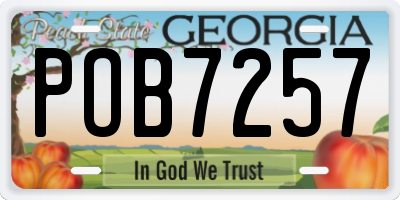 GA license plate POB7257
