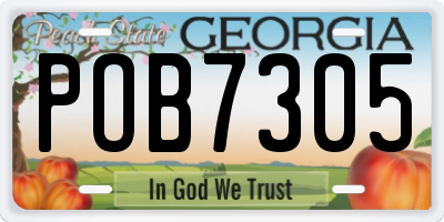 GA license plate POB7305