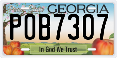 GA license plate POB7307