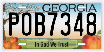 GA license plate POB7348