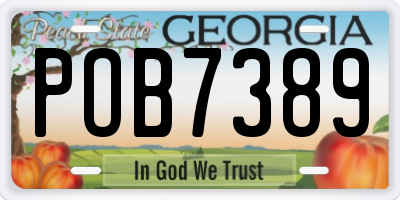 GA license plate POB7389
