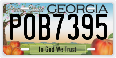 GA license plate POB7395