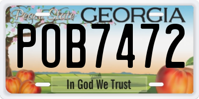 GA license plate POB7472