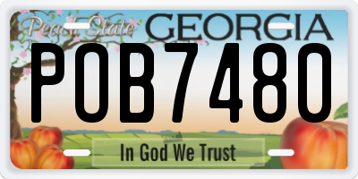 GA license plate POB7480