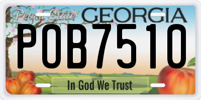 GA license plate POB7510