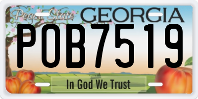 GA license plate POB7519