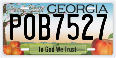 GA license plate POB7527