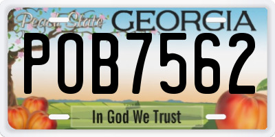 GA license plate POB7562