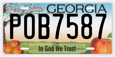GA license plate POB7587