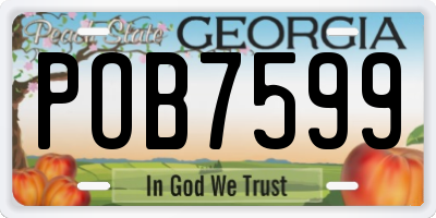GA license plate POB7599