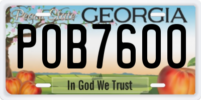 GA license plate POB7600