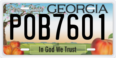 GA license plate POB7601