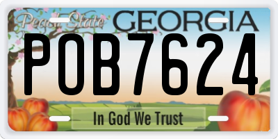GA license plate POB7624