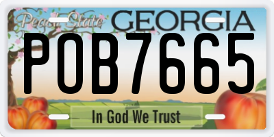 GA license plate POB7665
