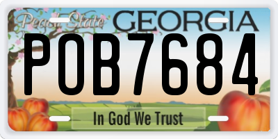 GA license plate POB7684