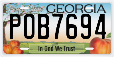 GA license plate POB7694