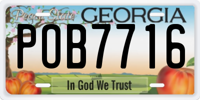 GA license plate POB7716