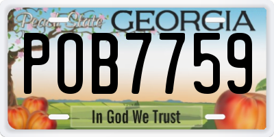 GA license plate POB7759