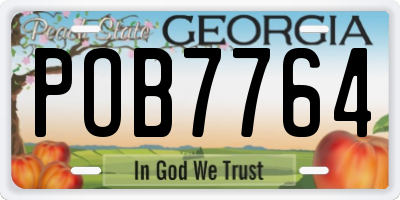 GA license plate POB7764