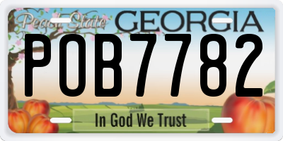 GA license plate POB7782