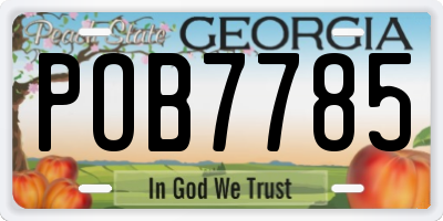 GA license plate POB7785