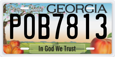 GA license plate POB7813