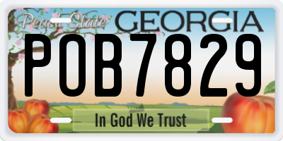GA license plate POB7829