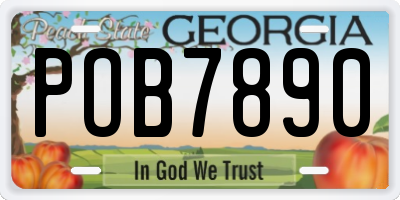 GA license plate POB7890