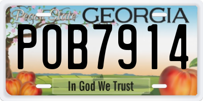 GA license plate POB7914