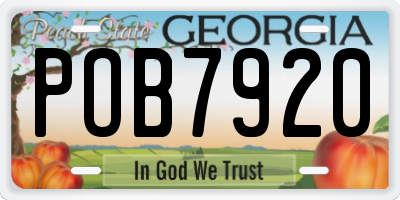 GA license plate POB7920