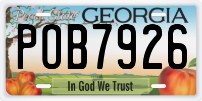 GA license plate POB7926
