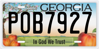 GA license plate POB7927