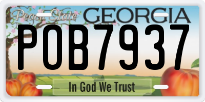 GA license plate POB7937