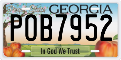 GA license plate POB7952