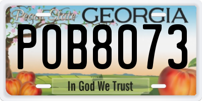 GA license plate POB8073