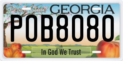 GA license plate POB8080