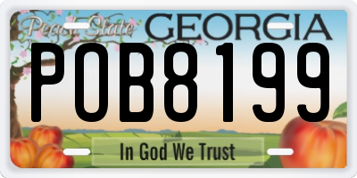 GA license plate POB8199