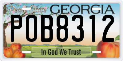 GA license plate POB8312