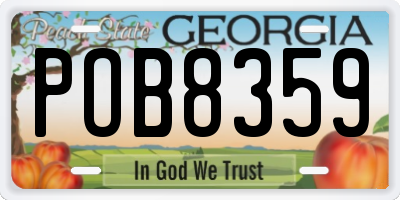 GA license plate POB8359