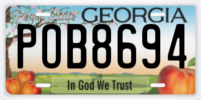 GA license plate POB8694