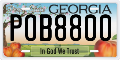 GA license plate POB8800